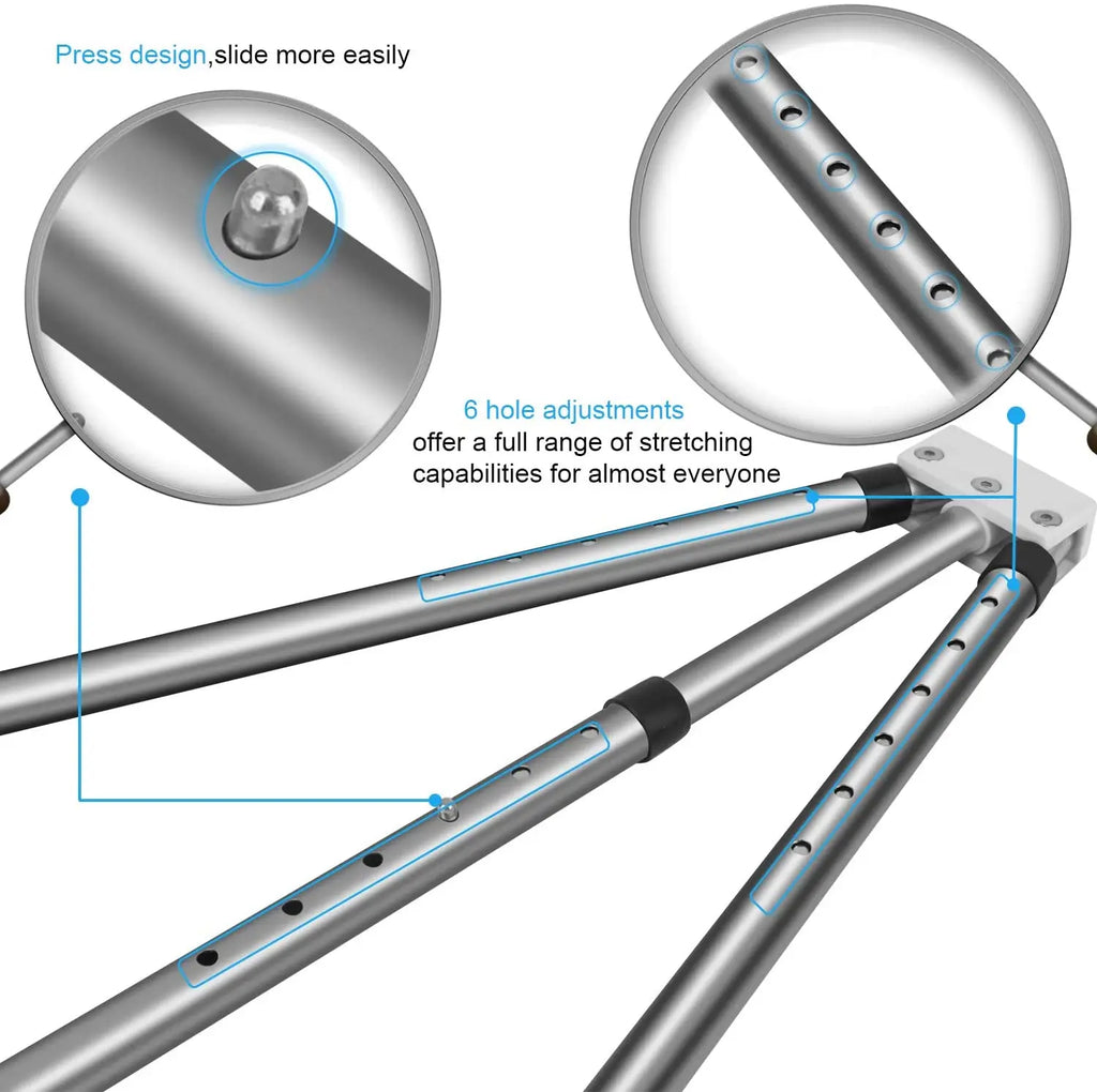 3 Bar Adjustable Leg Stretcher – Stainless Steel Split Stretching Machine with 6 Hole Adjustment