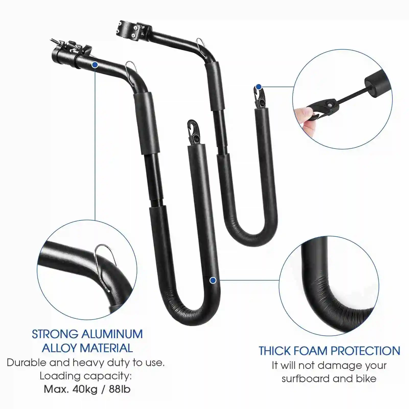Seat Post Surfboard Rack Aluminum Alloy Longboard Carrier Holder