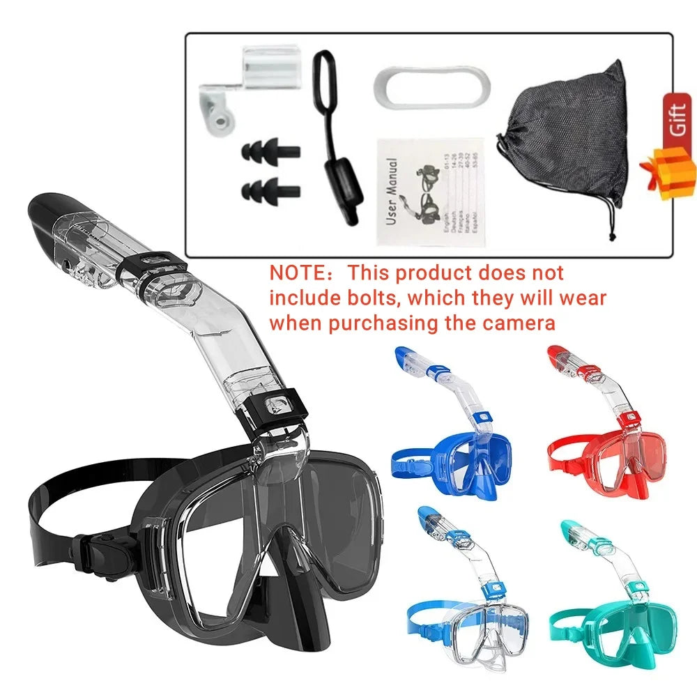 Half Face Snorkeling Mask Set Anti-Fog Scuba Diving Swimming Mask for Adults