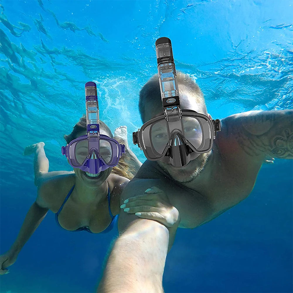 Half Face Snorkeling Mask Set - Anti-Fog Scuba Diving Swimming Mask for Adults