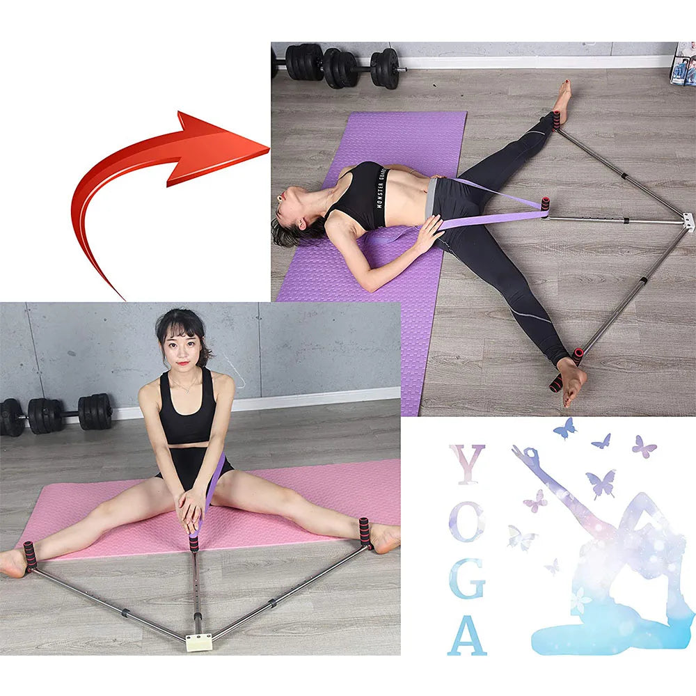 3 Bar Adjustable Leg Stretcher – Stainless Steel Split Stretching Machine with 6 Hole Adjustment