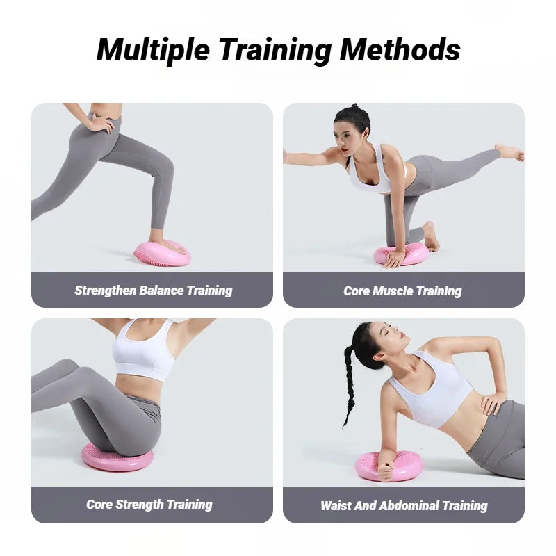 Blue Inflatable Balance Cushion – Thickened Anti-Slip Yoga & Workout Stability Pad