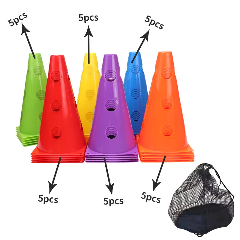 12-Pack Durable Agility Training Cones – Football & Sports Marker Cones for Speed, Coordination & Drills
