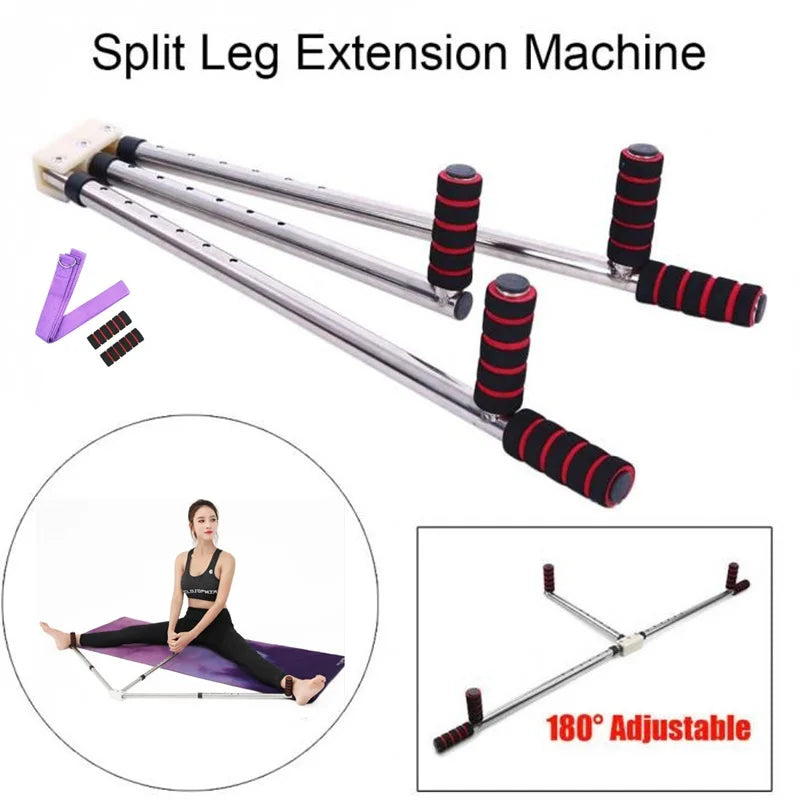 3 Bar Adjustable Leg Stretcher – Stainless Steel Split Stretching Machine with 6 Hole Adjustment