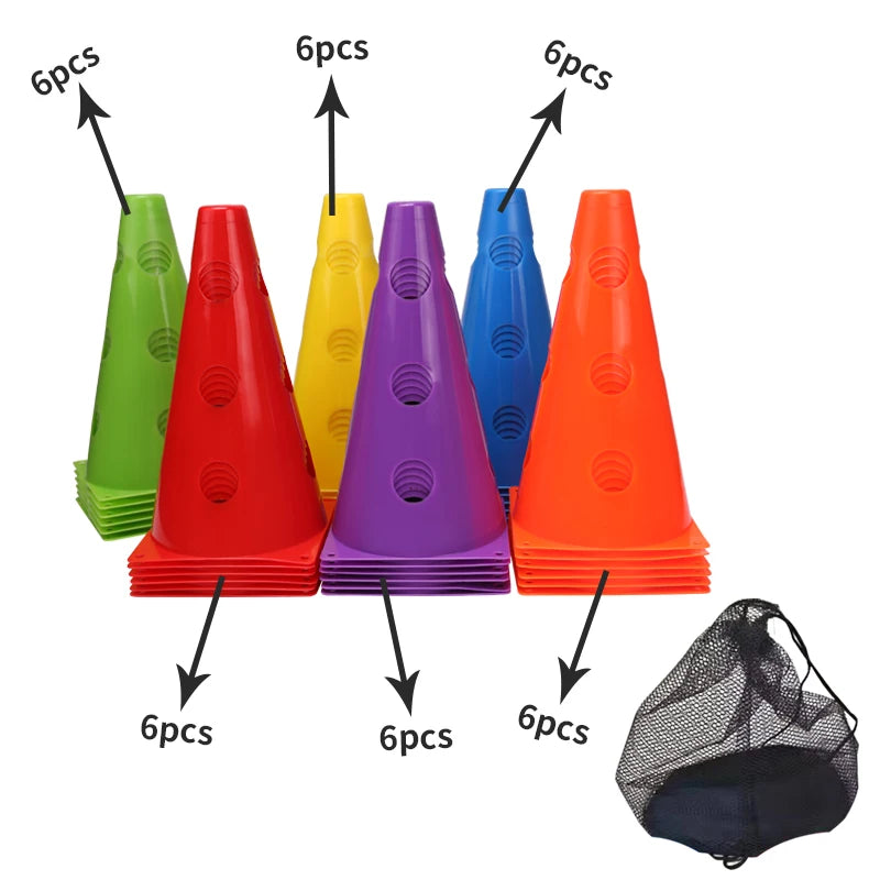 12-Pack Durable Agility Training Cones – Football & Sports Marker Cones for Speed, Coordination & Drills