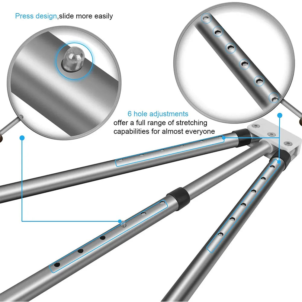 3 Bar Adjustable Leg Stretcher – Stainless Steel Split Stretching Machine with 6 Hole Adjustment