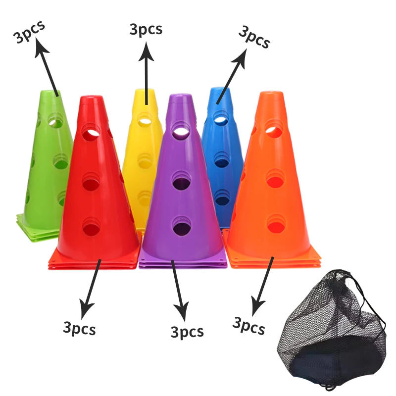 12-Pack Durable Agility Training Cones – Football & Sports Marker Cones for Speed, Coordination & Drills