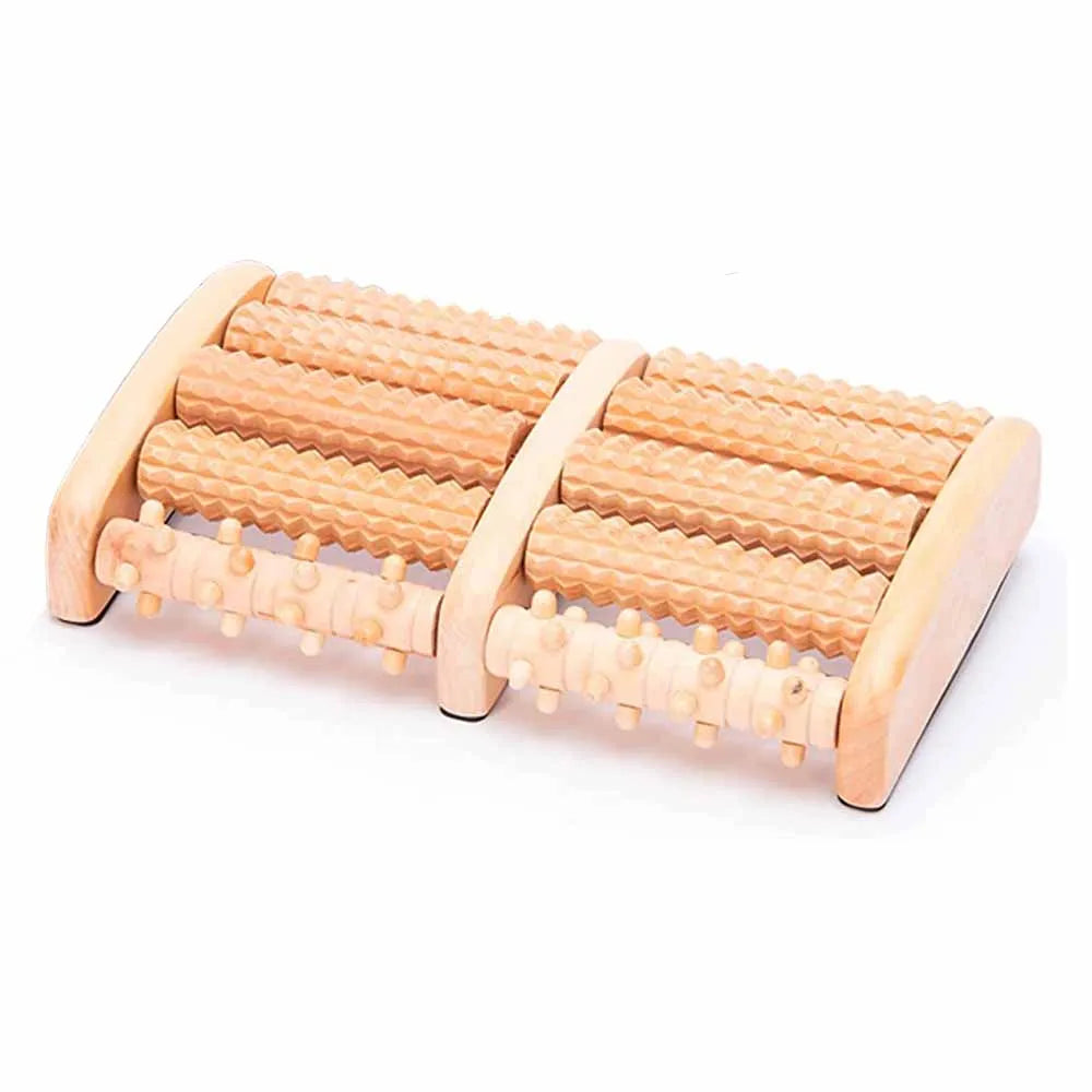 Colorful Wooden Foot Massager Roller – Manual Reflexology Massage Tool